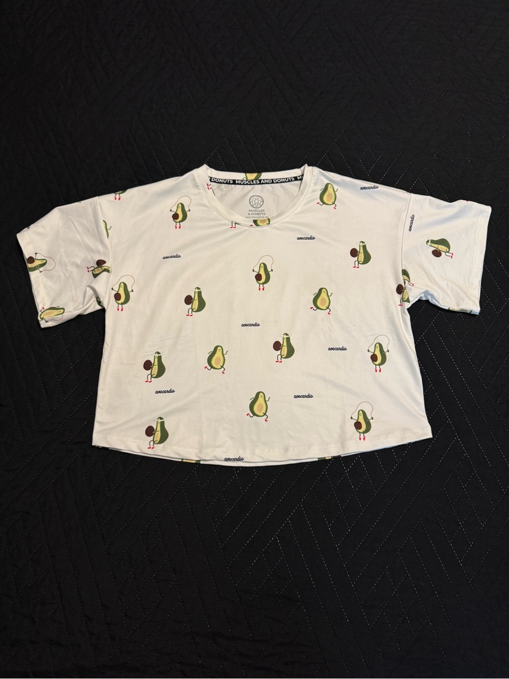 Cute Avocado Print Crop Tee - White